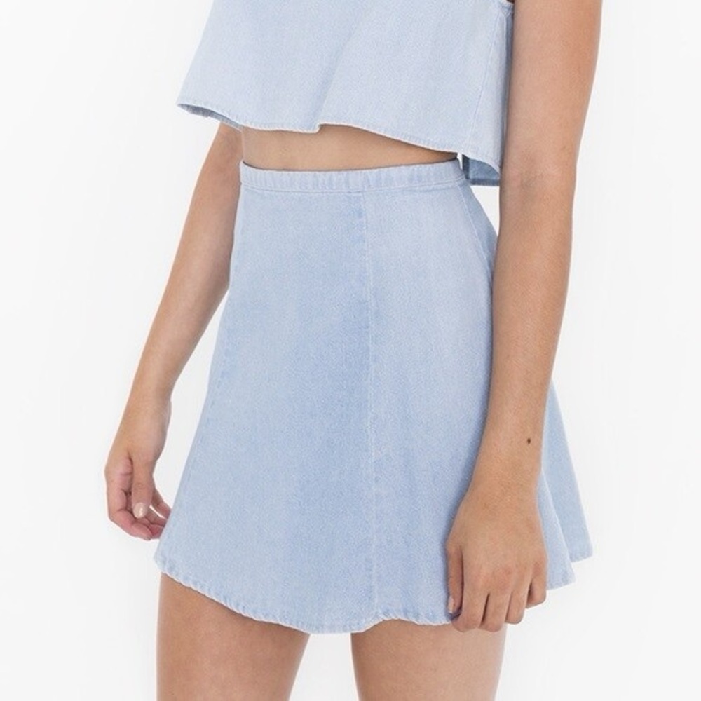 American Apparel Lulu Mini Denim Skater Skirt